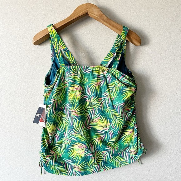 Lands' End V Neck Side Tie Underwire Tankini Swim Top Women's Plus Size 16 - Picture 6 of 9